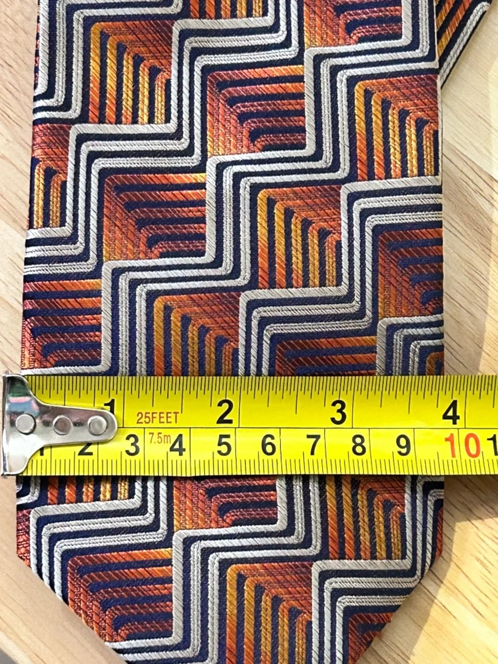 Jhane Barnes Handmade 100% Silk Woven Tie Multicolor Geometric